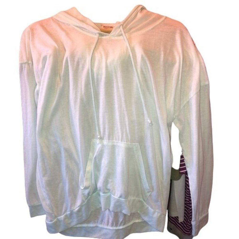 Mossimo Supply Co. White Hoodie Sweatshirt S/P Cotton Blend Casual Wear